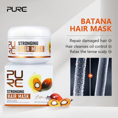 Batana-Öl-Haarmaske Stärkung der Haarwurzeln Glättung Nährende Reparatur Behandlung für strapaziertes, krauses Haar Haarpflege