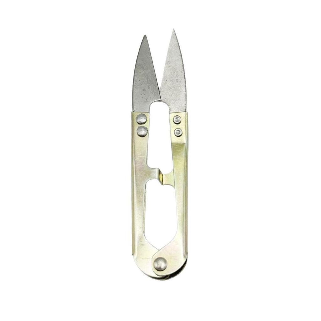U-shaped Spring Yarn Scissors for Cross Stitch & Tailoring - Compact Iron Art Thread Cutter for Household Use