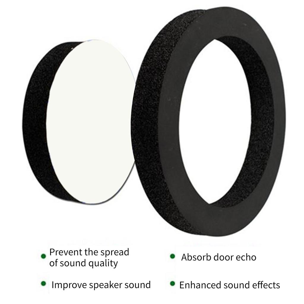 Self Adhesive Car Universal  Speaker Enhancer System Kit 6.5Inch Speaker Insulation Rings Soundproof Cotton Pad