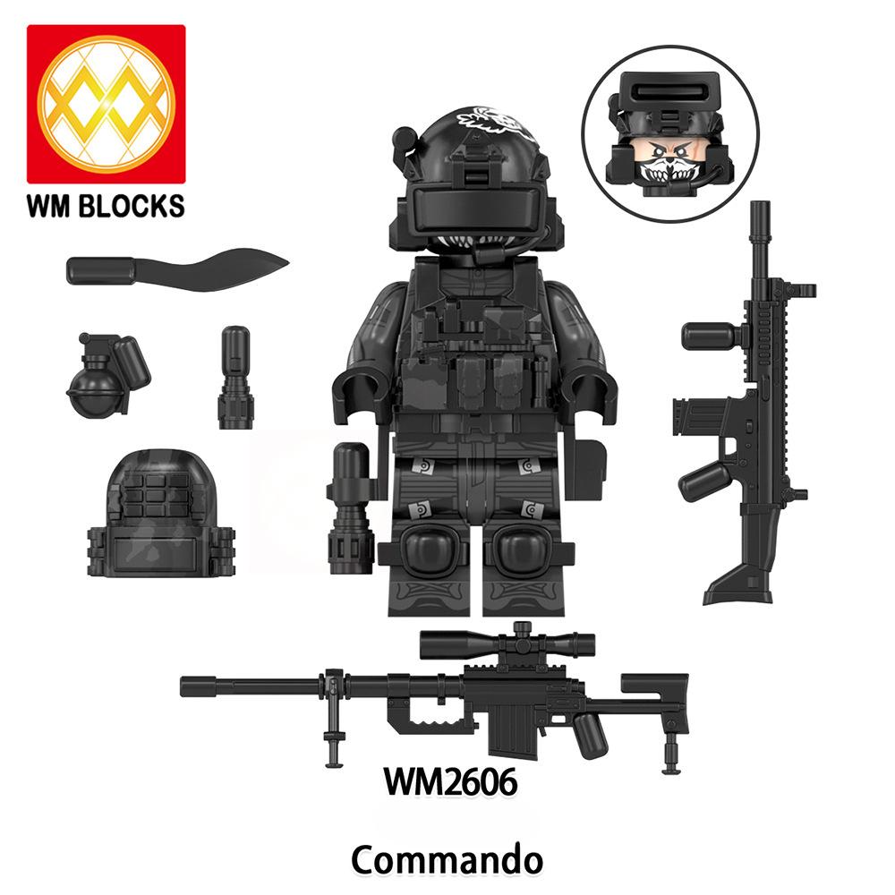 

WM6169 MOC Игра Военные Солдаты Тяжеловооруженные Оружие Аксессуары Сборка Строительные Блоки Фигурки Креативные Игрушки