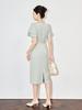 French-Inspired Waist-Cinching Ruffle Sleeve Dress