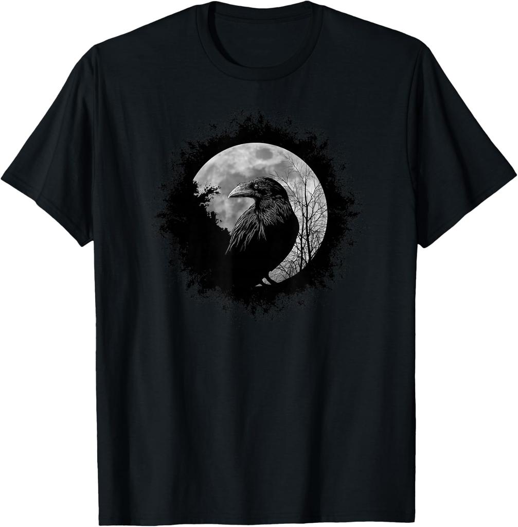 Raven Moon Vintage Gothic Art T-shirt