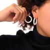 18k Gold-Plated Titanium Steel Drip Glaze Hoop Earrings - Fashionable Versatile Bamboo Design