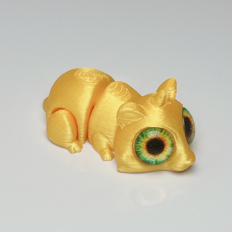 3D Printed Hamster Figures Animal Toys Multi-joint Movable Simulation Big Eyes Home Accessories Crafts Fidget Toy Kids Gifts