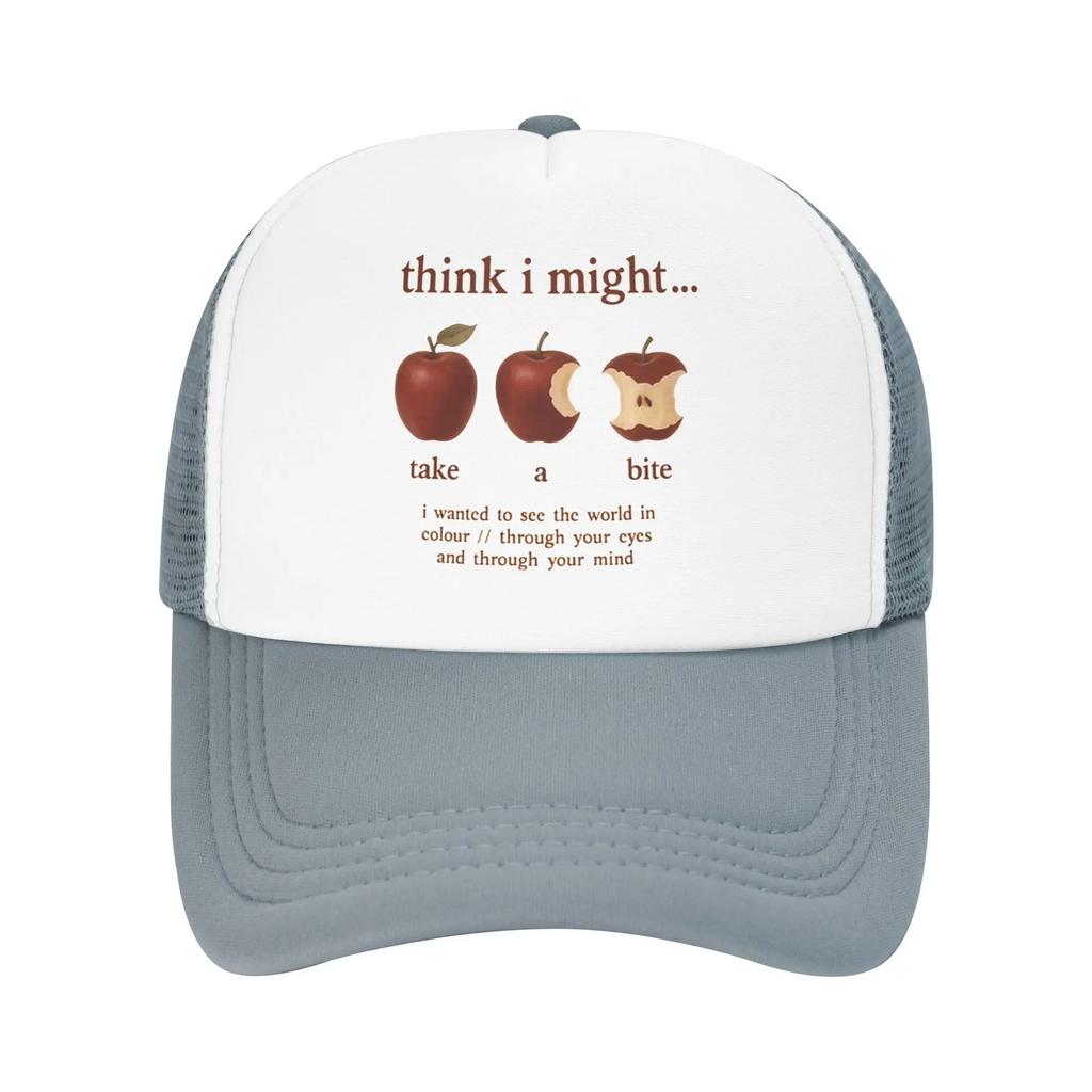 Take A Bite Poetic Apple Art Print Baseball Cap For Men Women Breathable Mesh Side Hats Caps Adjustable Fit For Casual Wear