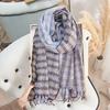 Autumn and Winter High End Double Sided Color Blocked Tic Tac Toe Scarf Korean Style Street Atmosphere Imitation Cashmere Warm Scarf