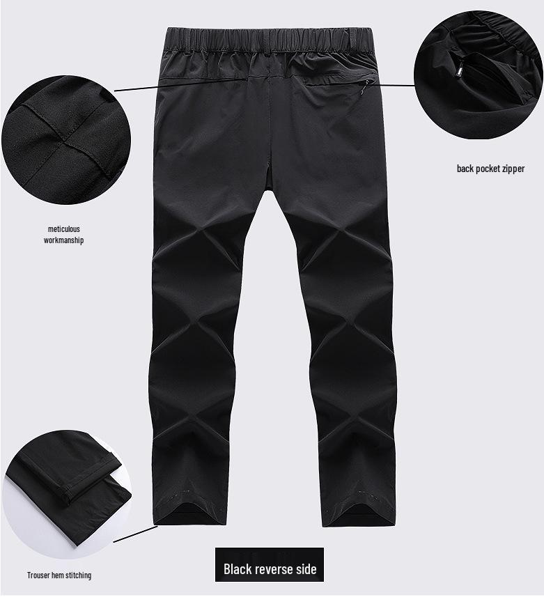 Men's Breathable Elastic Quick-Dry Ice Silk Pants - Loose Fit, Plus Size, Summer Fashion Casual Long Pants
