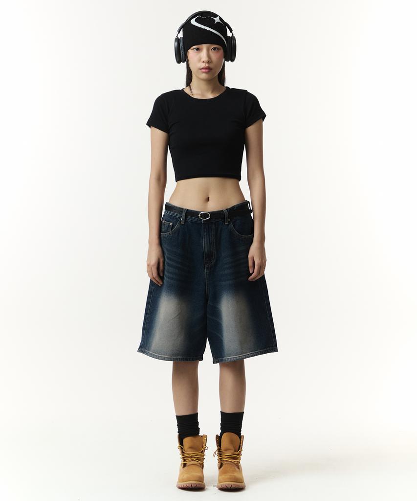 RAW LAB Bermuda Denim Half Shorts (Mud Blue)