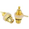10pcs Gold Plated RCA Jack Terminal Female Socket HIFI Audio Connector (Black)