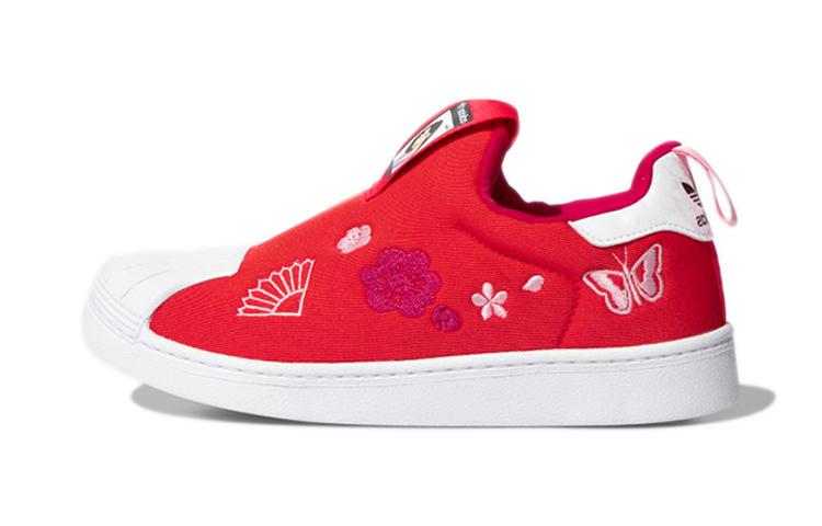 

Disney x Adidas Originals SUPERSTAR 360 Comfortable Abrasion Resistant Low top Kids Skateboarding Shoes Red Q46303 34