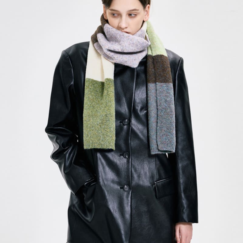 KIMZISU Colour Block Muffler _ GREEN