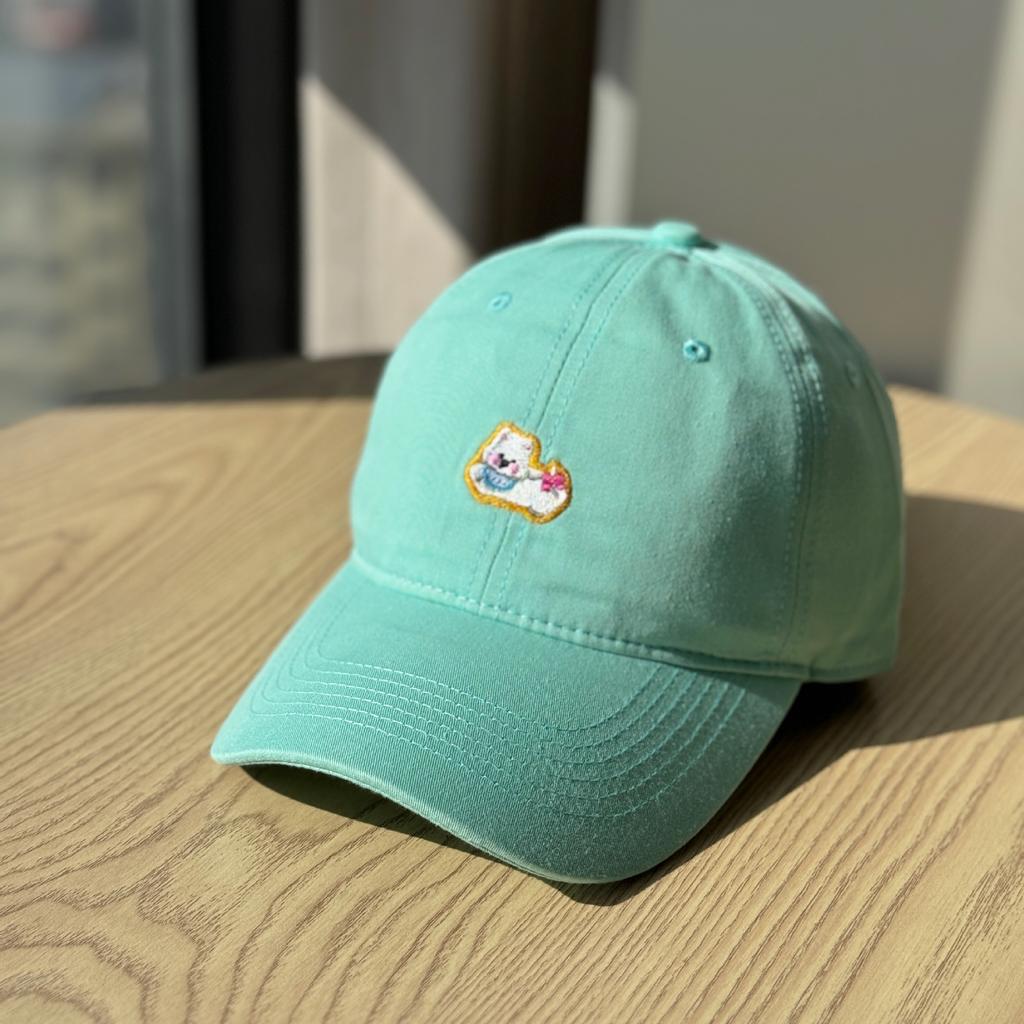 Cute Japanese-style retro puppy embroidered soft-brim baseball cap for women with large head circumference, makes the face look smaller, wide-brimmed