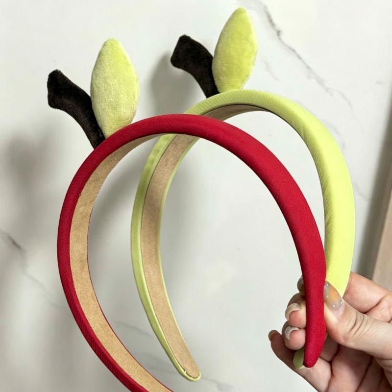 Cute Hair Clip Headband Fuzzy Fruit Calyx Hair Hoop Wash Face Hairpin Headband Hair Accessories