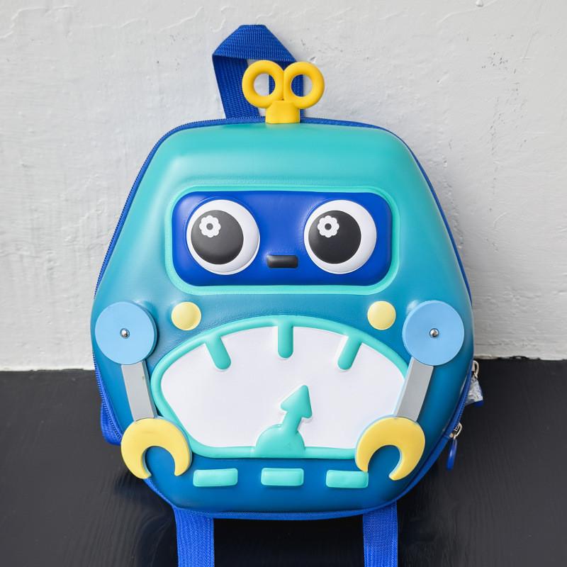 Cute Eggshell Backpack With Robot Print Design For Daily Daycare Children Use
