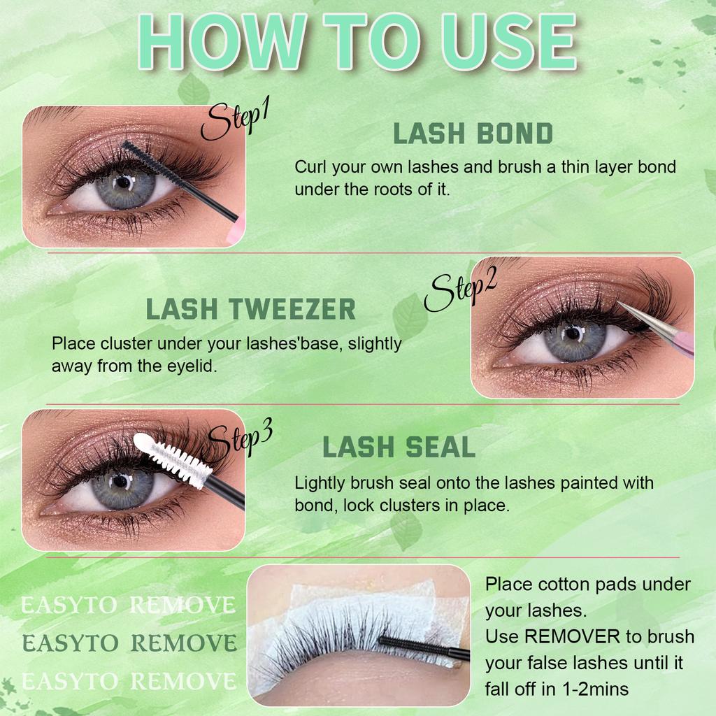 640 Büschel D Song Einzelbüschel Falsche Wimpern Set 10-16Mmdiy Segmentiertes Grafting Dicke Wimpern