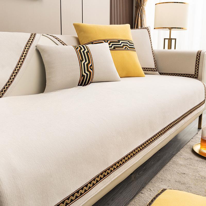 

Универсальная подушка для дивана Four Seasons, трехместная, одна императорская наложница, нескользящая фиксированная современная кожаная подушка для сиденья, чехол для полотенца 70*70cm