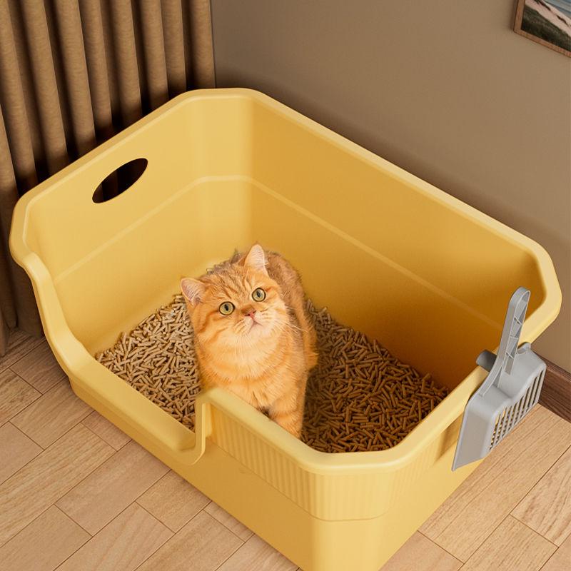 Extra Large Semi-Enclosed Splash-Proof Cat Litter Box for Maine Coons