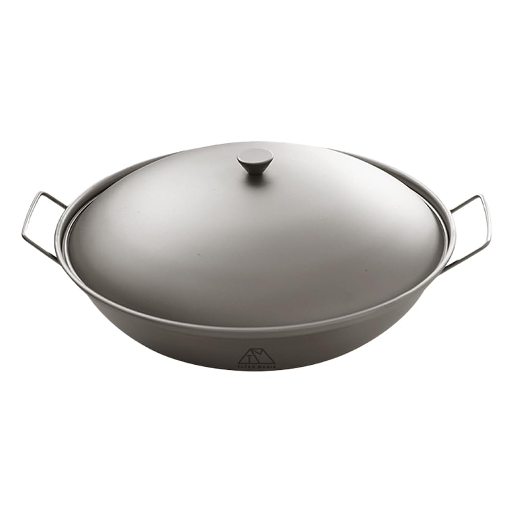

TITAN MANIA Campfire Pot with Lid Suitable for Direct Solo Camping Outdoor Equipment (Titanium Mania) - Ultra-lightweight, Sturdy, Flame, Camping,