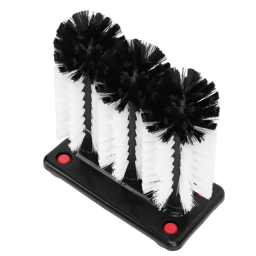 3 Head Cup Brush Removable Efficient Cleaning Glass Washer Brush with Suction Base for Bar Long Leg