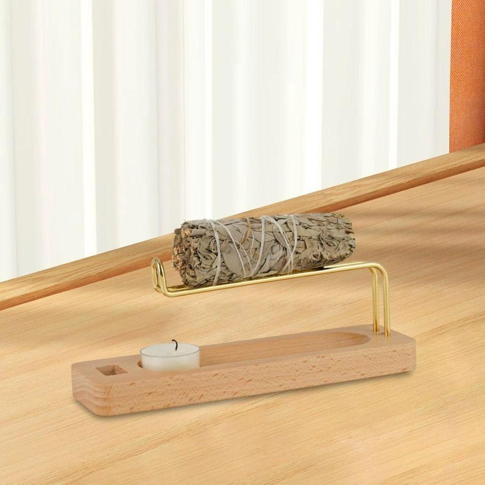 Wooden Tray Incense Burner Holder Brass Incense Stick Holder Creative Aromatherapy Base  Meditation