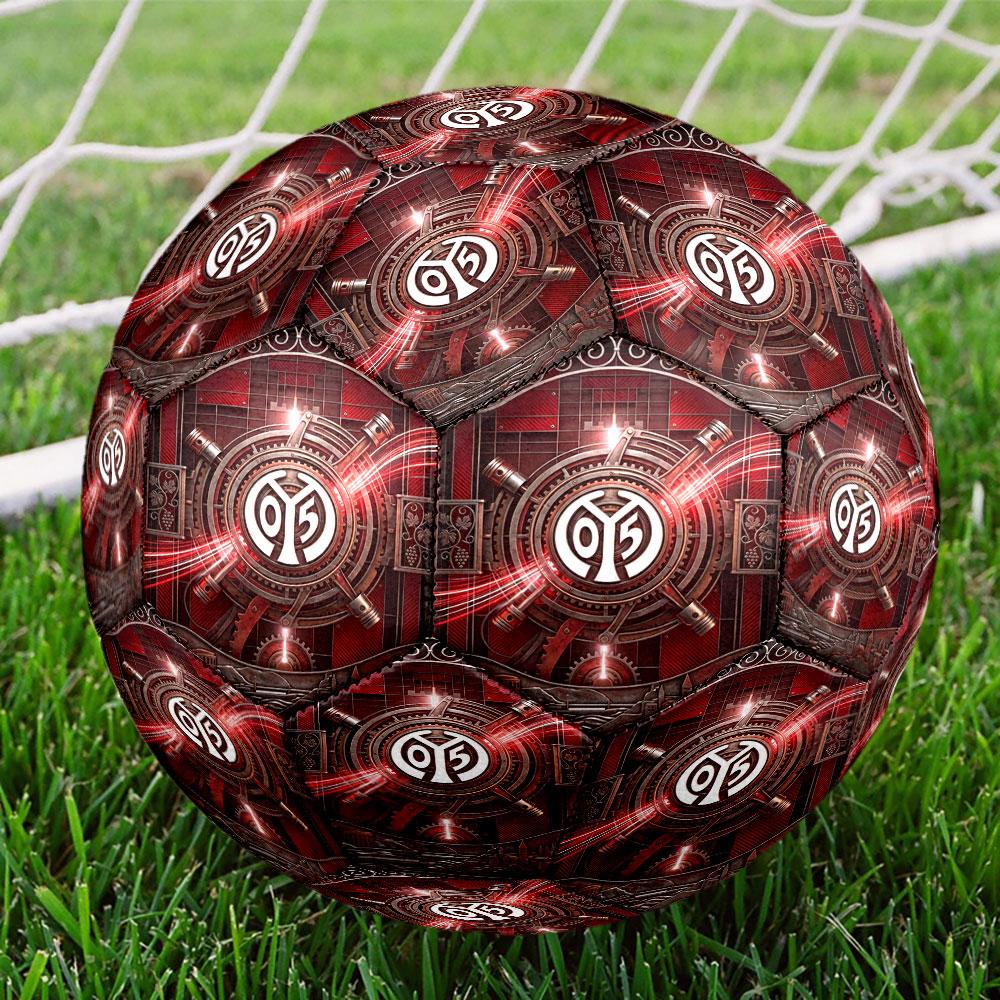 05 1FSV Mainz 05 Größe 5 Fußball, Standard-Spielball für Sportspiele und Mannschaftstraining, Ideales Geschenk für Fußballfans