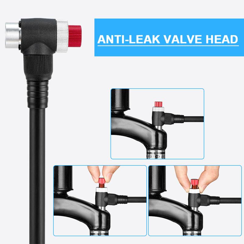 300PSI High Pressure Bike Tire Inflator Air Pump Bike Shock Pump with Pressure Gauge for Bicycle Fork and Rear Suspension