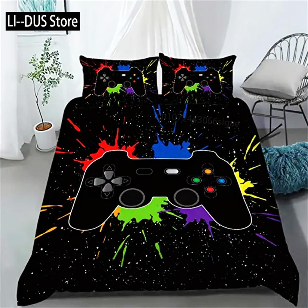 Game Handle Duvet Cover For Boys Video Games Comforter Cover Bed For Teen Boys Bedroom Decoration Gamepad Controller Quilt Cover