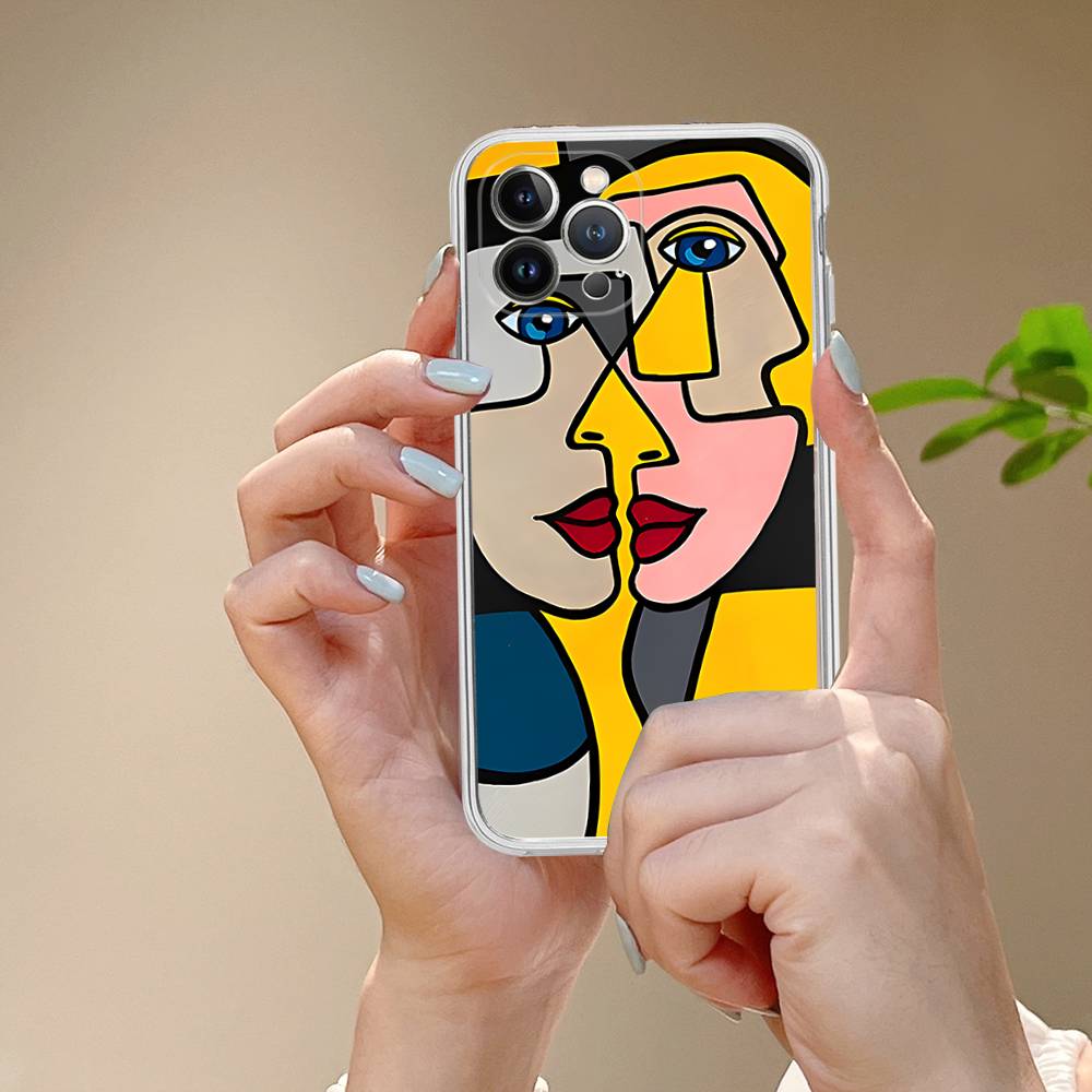 Picasso Abstract Art Fit For IPhone 16 15 Promax Phone Case IPhone 14 11 12 High End 13 Pro Silicone