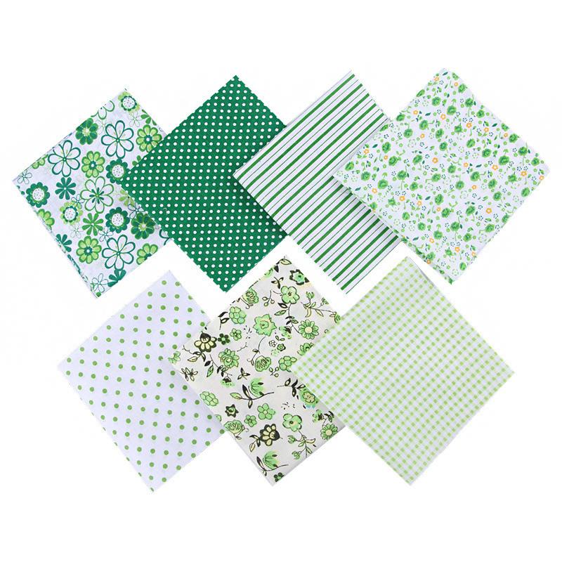 7pcs Quilting Patchwork Party Craft Fat Quarter Bundles Handmade Fabric Sewing Cotton Dolls Clothing 25x25cm