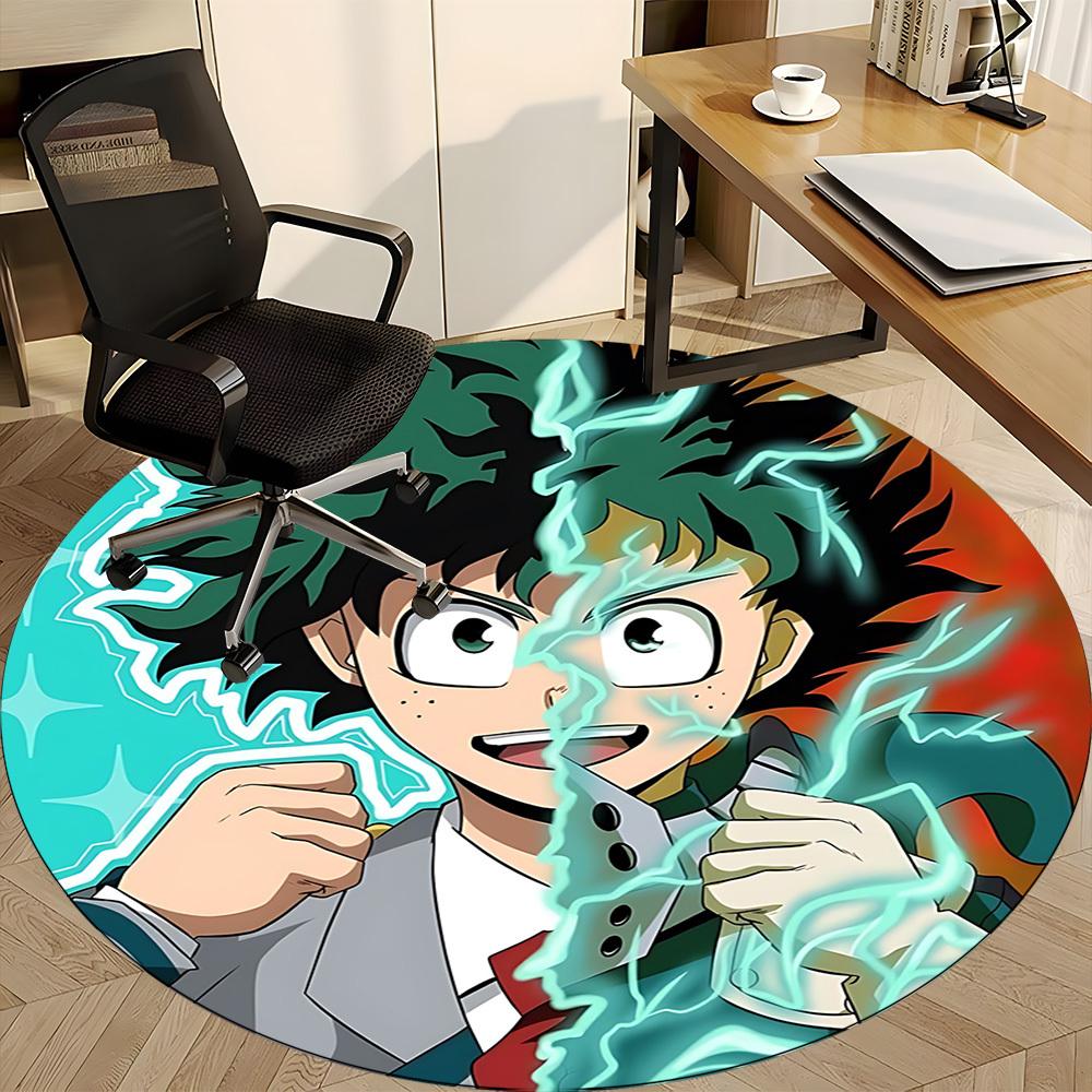 1pc My Hero Academia Chair Carpet for Office Non-Slip, Soft & Comfortable, Carpet for Office, Gaming, Lightweight Round Floor Mat Yy251021013