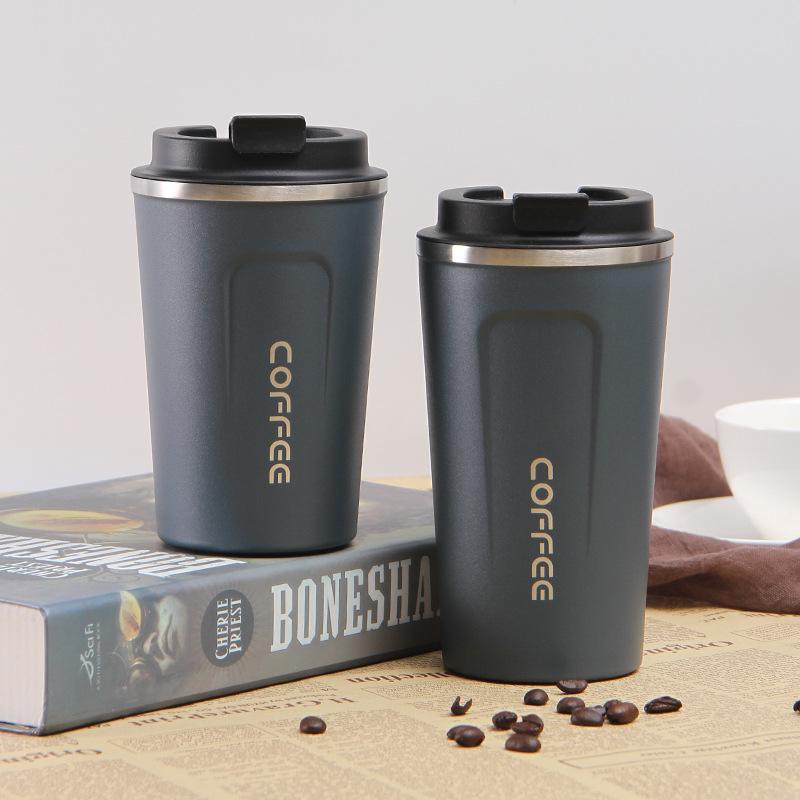 Ceașă de cafea, simplă, nouă, din oțel inoxidabil, cu două straturi, cu vid, ceașcă cu vid pentru mașină, ceașcă portabilă cu apă pentru cadou