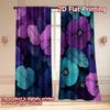 Flat Printing Curtains Without Rod Floral Fantasy Design New Year Holiday Versatile Polyester Fabric Curtain Set Of 2 Made Washable