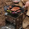 Stainless Steel Folding Camping Wood Stove Portable Backpacking BBQ Grill  Backyard