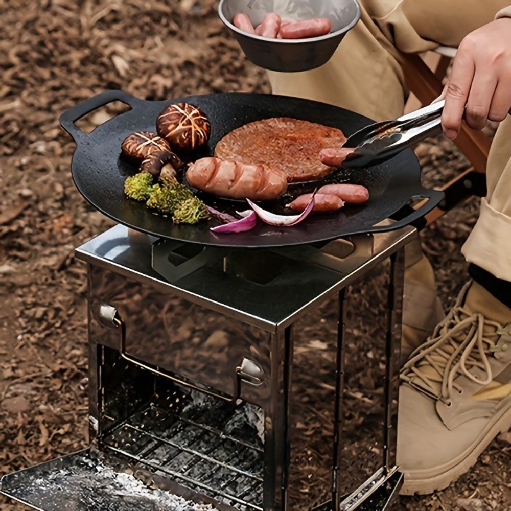 Stainless Steel Folding Camping Wood Stove Portable Backpacking BBQ Grill  Backyard