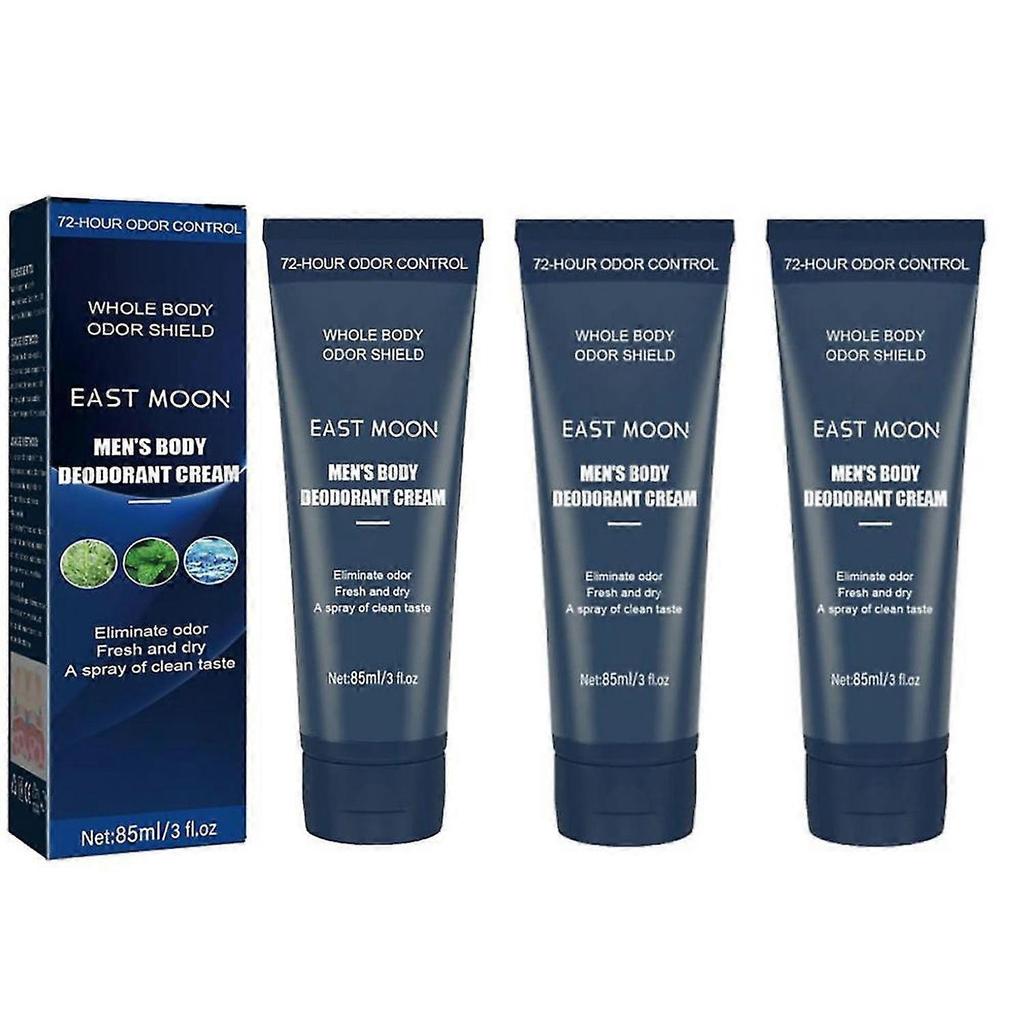 3PCS Mens Body Gentle Deodorant Cream Fresh And Dry For Whole Body Odor Control Skin Safe NEW