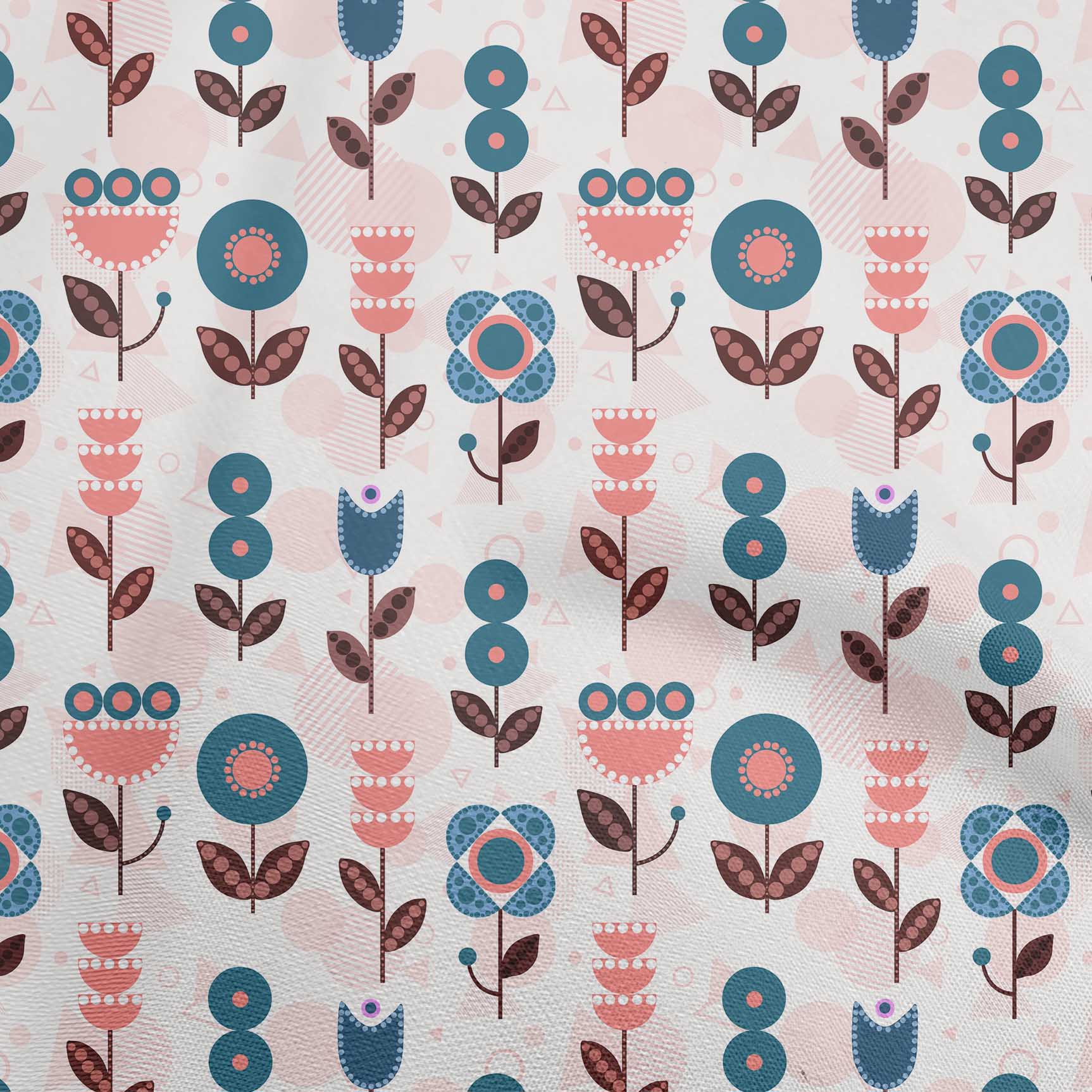 

oneOone Cotton Flex Brown Fabric Dotted Floral Dress Material Fabric Print Fabric By The Yard 40 Inch 42 Inch Wide - Viscose Chiffon чирок синього кольору