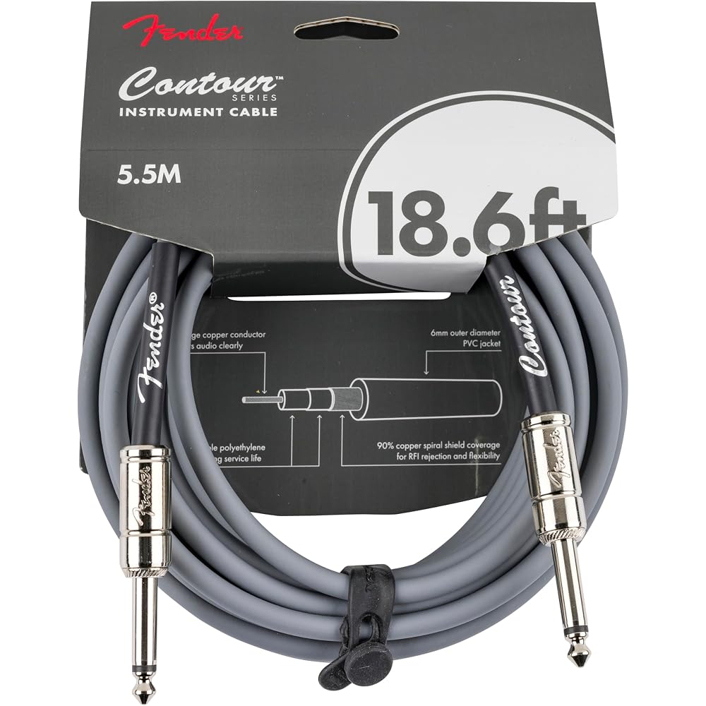 Fender Fender Contour 18.6ft (approx. 6m) Cable Inca Silver Guitar Cable
