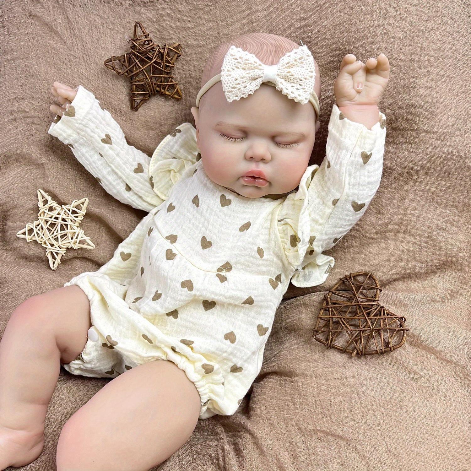 

BZDOLL 20-дюймовая спящая кукла-реборн с тканевым телом, реалистичная 50 см, 3D кожа, пухлая кукла, модный подарок на день рождения для девочки, игрушка для игры в домик, игрушка для сна cloth body doll