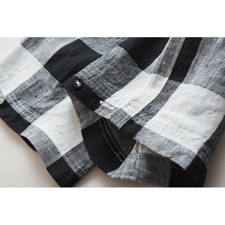 Women's Artisan Pure Linen Plaid Harem Pants with Elastic Waist & Drawstring - New Style #010