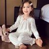MIMIHELLO Mädchen Langarm-Pyjama-Set in Unifarbe