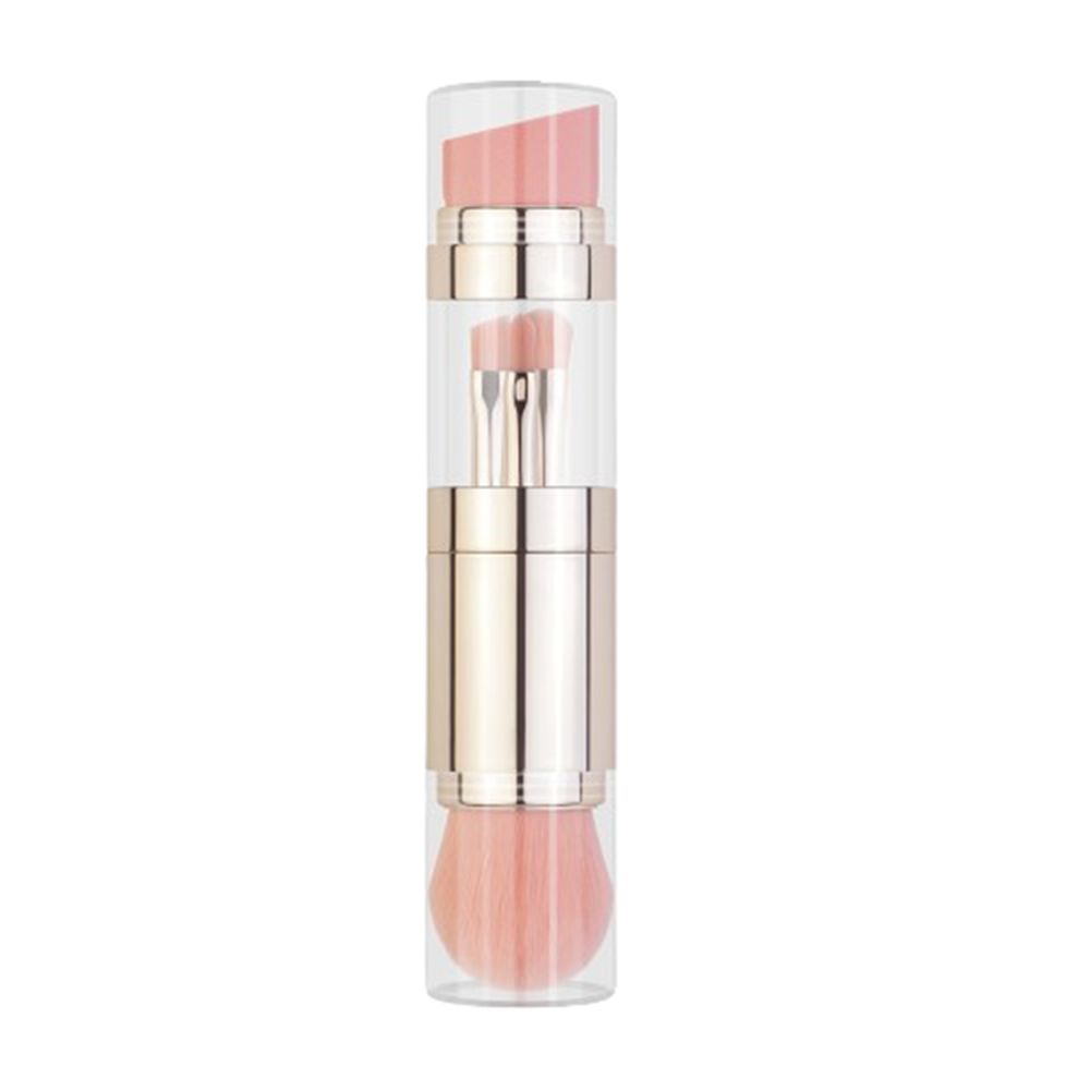 Splicing 5 In 1 Makeup Brush Multifunctional Dustproof Lip Gloss Brush Eye Shadow Applicator with Protect Cap