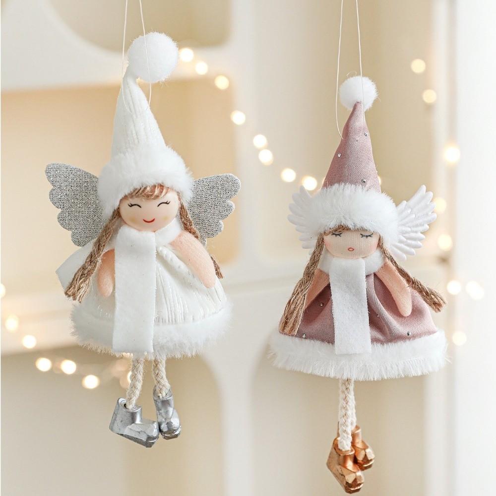Cute Angel Girl Doll Ornaments Fabric Animal Pendants Christmas Gift Doll Decorations Christmas Tree Hanging Ornaments