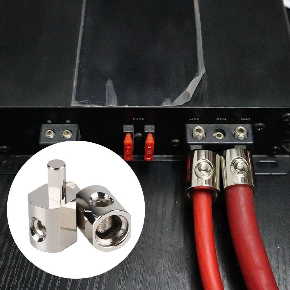 Silver Amp Input Reducer 1/0 AWG To 4 AWG Car Audio Terminal Connectors