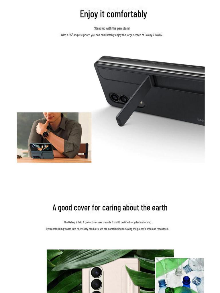 Samsung Z Fold5 Original Vertical Protective Case with SPen, Folding Screen Anti-Fall Cover - Suitable for Fold4.