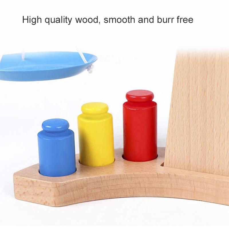 Montessori Math Teaching Tool Wooden Balance Scale Children'S Balance Weighing Early Education Educational Toys For Kids