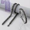 Retro Black Cuban Chain Bracelet Necklace with Multiple Chains Options