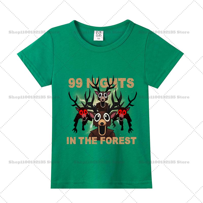 Game 99 Nights in The Forest Boys Girls T-Shirt Printed Cotton Children's Short Sleeve Casual Baby Short Sleeve Top T-Shirt Gift
