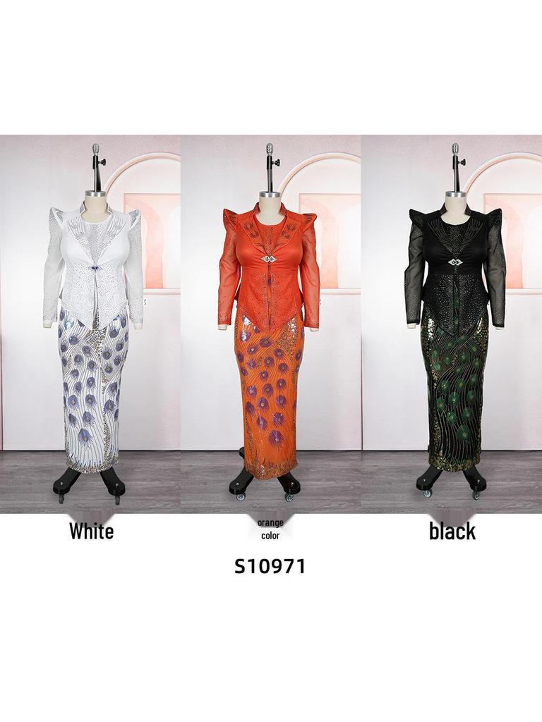 African Print Vest Dress: Women's Fashion Commuting Hip-Hugging Skirt, European and American Style.