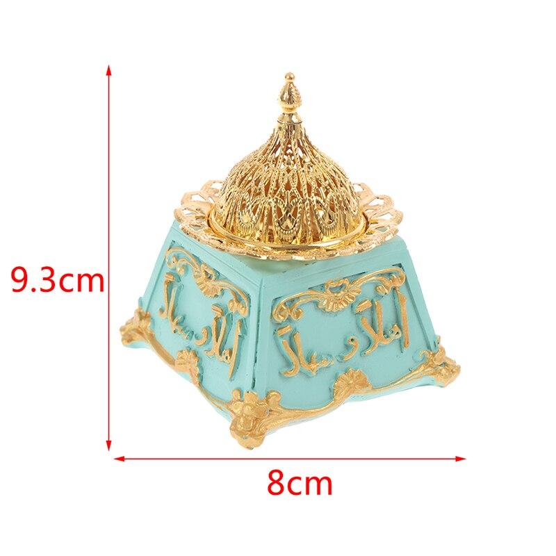 1PC Classic Vintage Gold Metal Incense Burner Lid Middle East Arabic Resin Incense Burner Decoration Home Décor синий