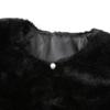 Girls' Faux Rabbit Fur Long-Sleeved Cape Coat